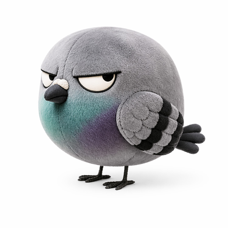 ของเล่นตุ๊กตา Pigeon Judgemental อ้วน