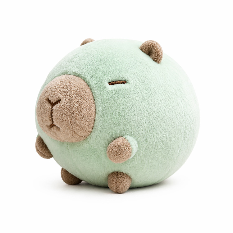 หมอนอิงนุ่มนิ่ม Capybara ทรงกลม สีเขียวมิ้นท์